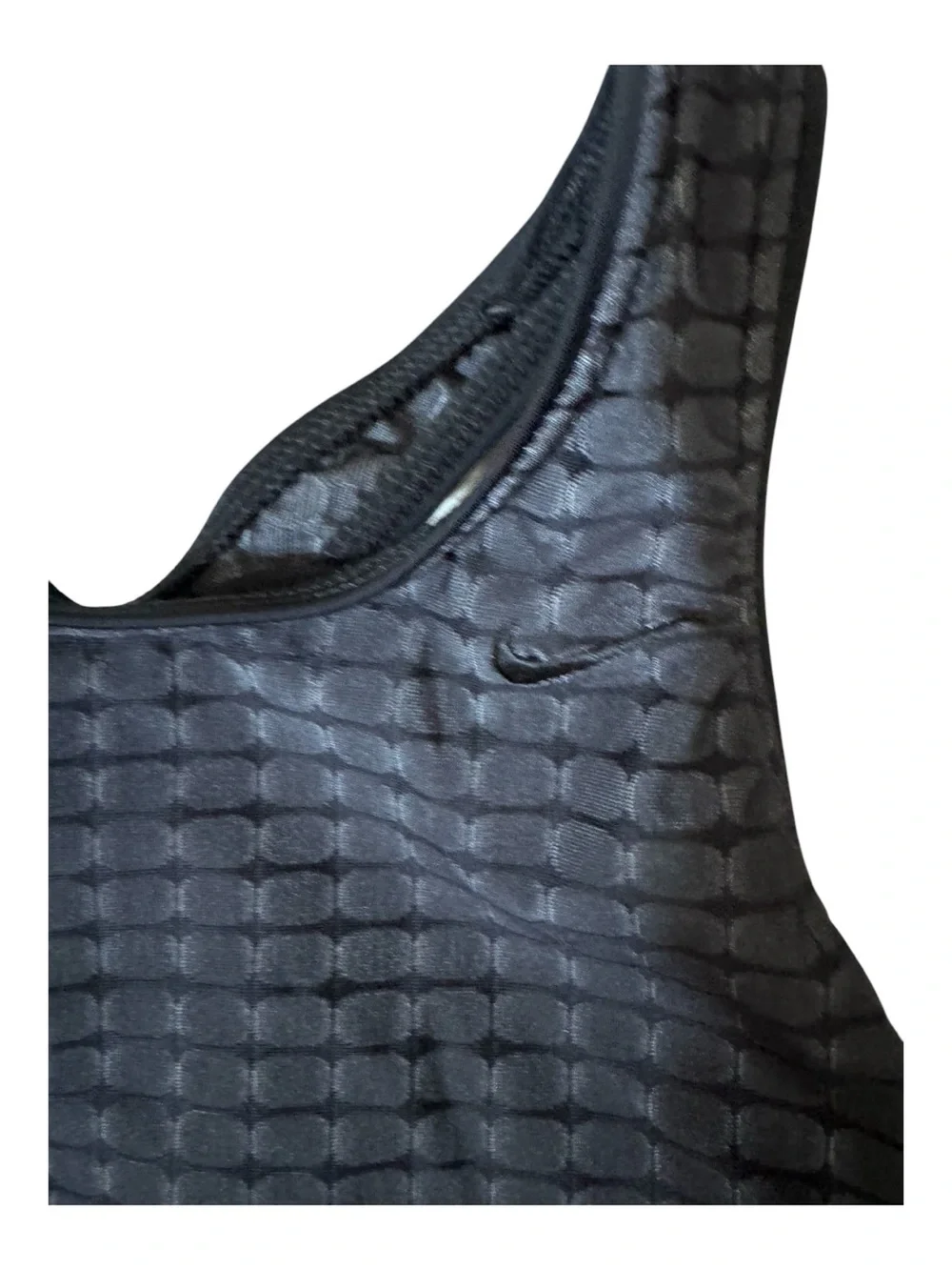 Nike Girls' Black Textured Racerback One-Piece Swim